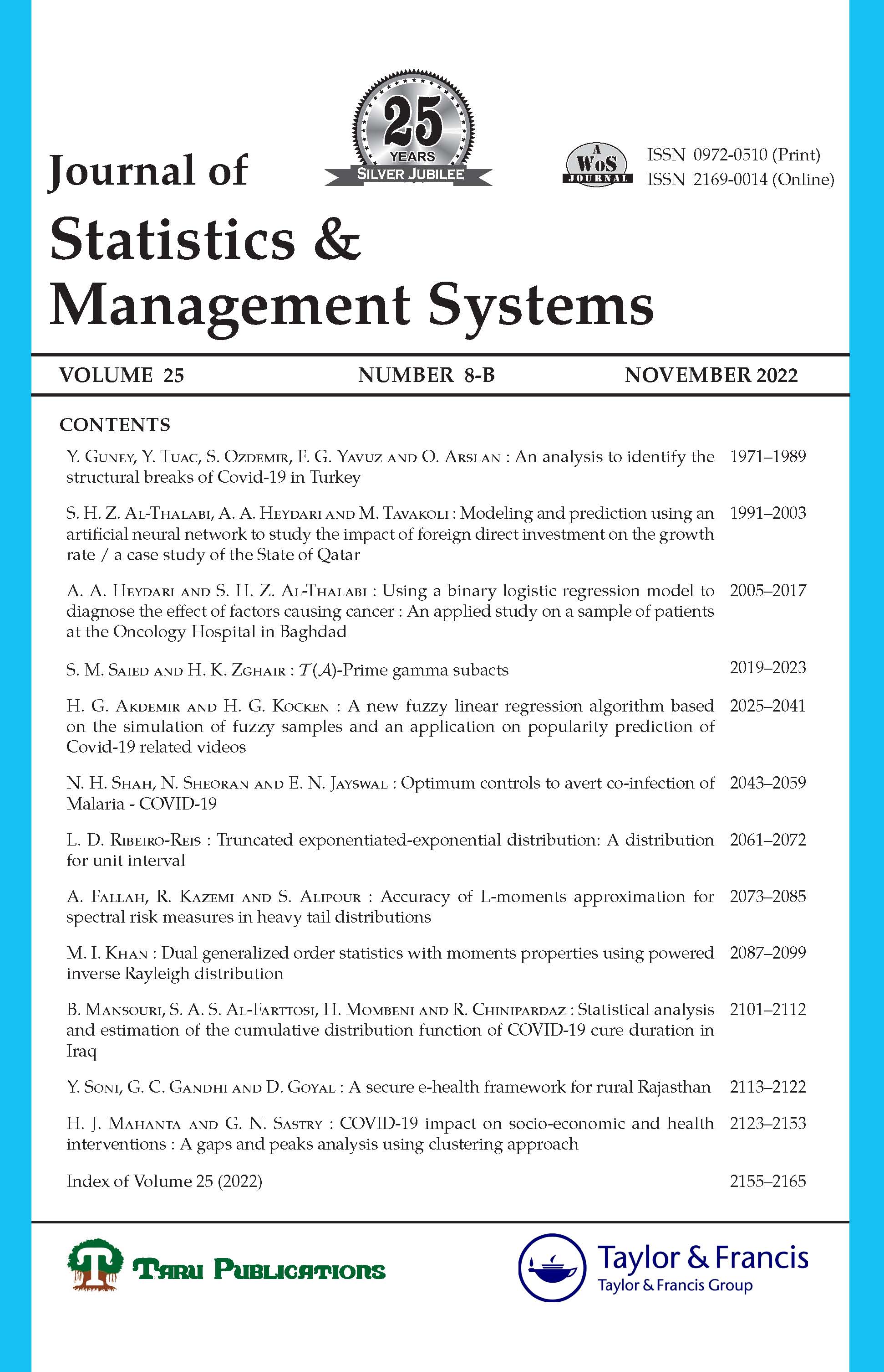 Journal of Statistics and Management Systems